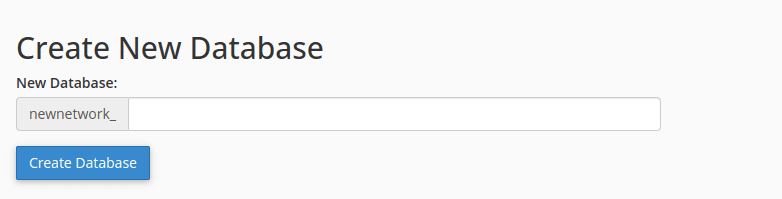 create satabase cpanel