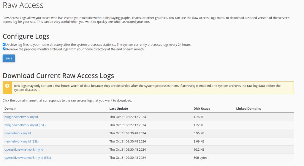 raw access cpanel