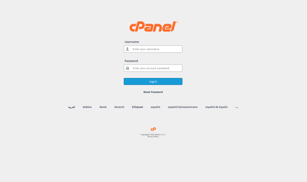 login cpanel