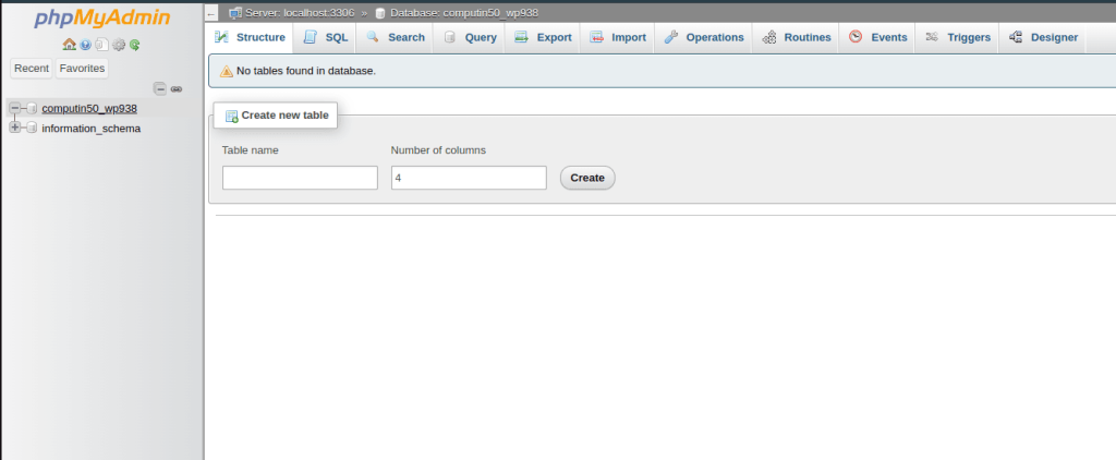 select database