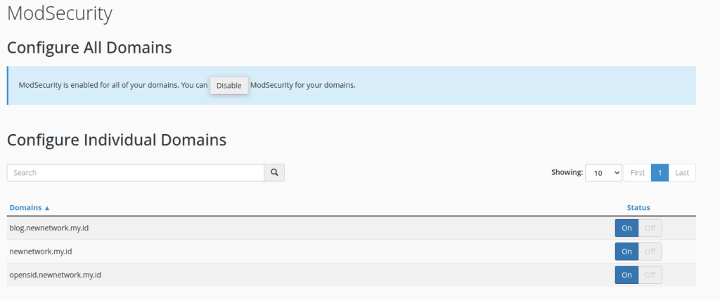 enable modsecurity