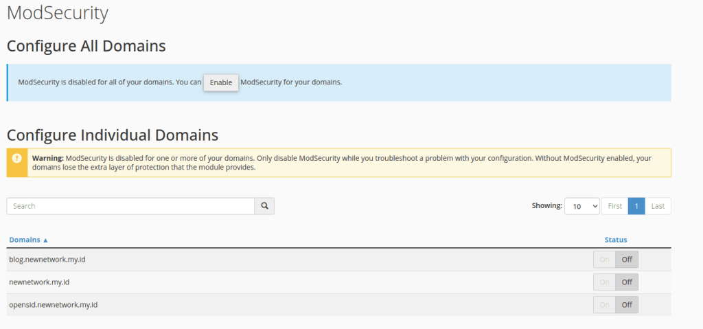 disable modsecurity