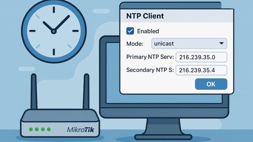 Teks Setting Setting NTP Client di MikroTik