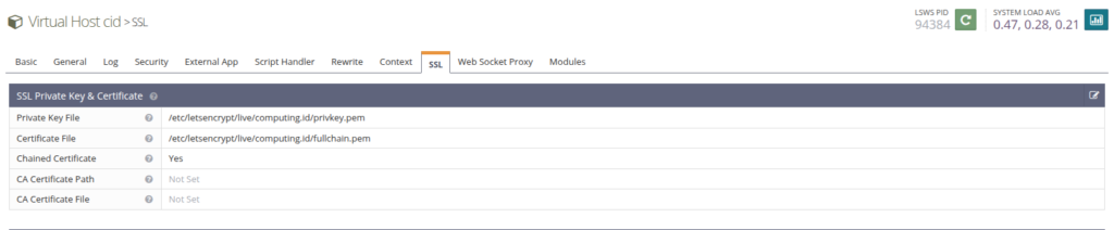 pasang ssl