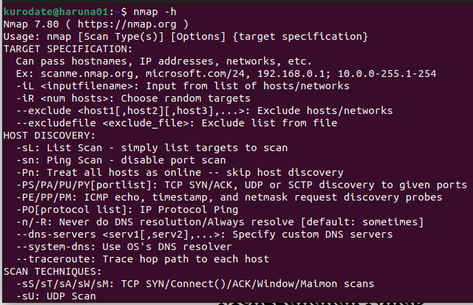 nmap help